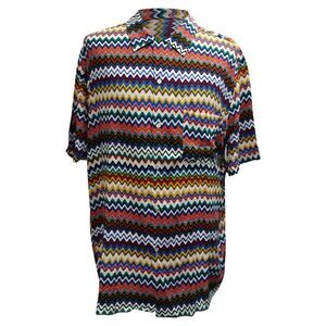 Missoni Convertible-Collar Printed Button-Down Shirt in Multicolor Viscose